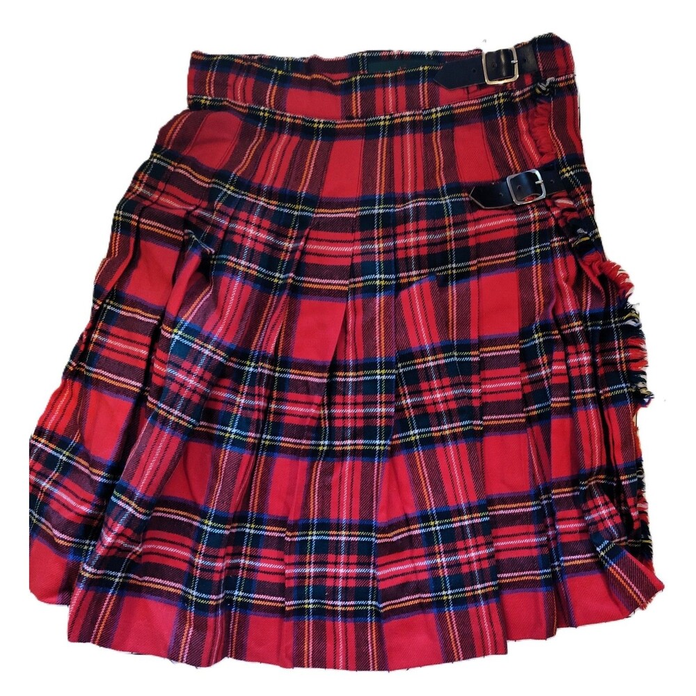 Vintage 100% Wool from The Scotch House Stewart/Rose Childs Kilt Tartan Size 6/7